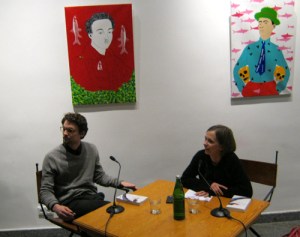 Schrijver Kevin Kuhn en literatuurcritica Wiebke Porombka